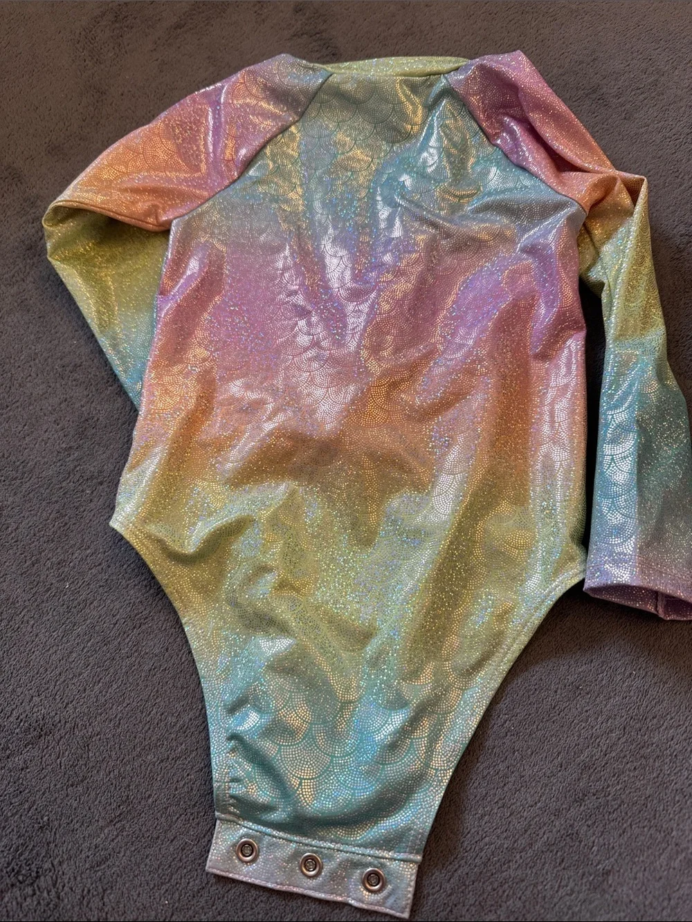 Old Navy Girls' Rainbow Shimmer Long-Sleeve One-Piece Swimsuit